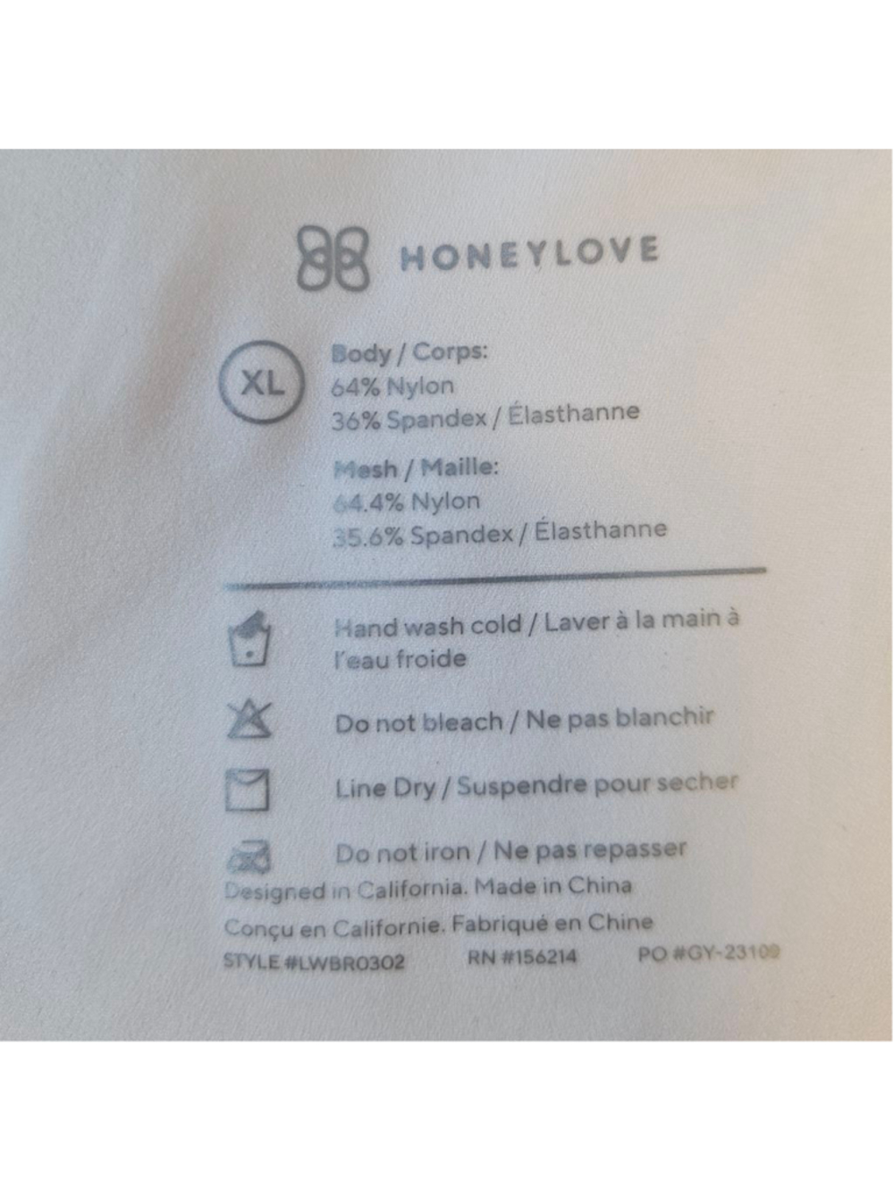 HONEYLOVE Crossover Wireless Pink and White Bra XL - Picture 6 of 10